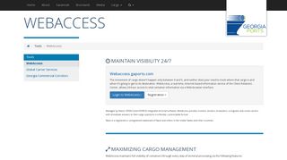Georgia Ports Authority > Tools > WebAccess