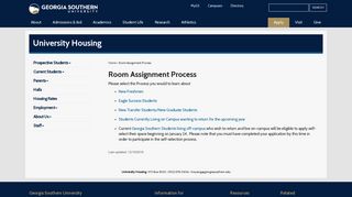 Room Assignment Process | Housing | Georgia Southern University