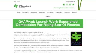 GAAPweb launch work experience competition for rising star of ...