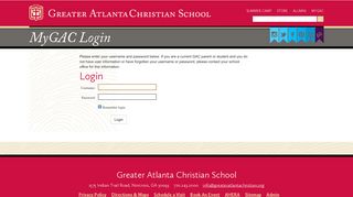 GAC Community Login Page - Greater Atlanta Christian Schools