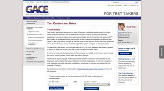 Test Centers and Dates: GACE