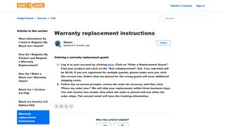 Warranty replacement instructions – Gadget Guard