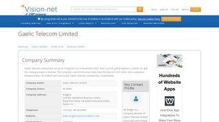 Gaelic Telecom Limited - Irish Company Info - Vision-Net