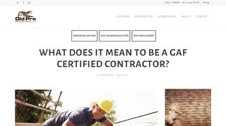 What does it mean to be a GAF certified contractor? | Old Pro Roofing