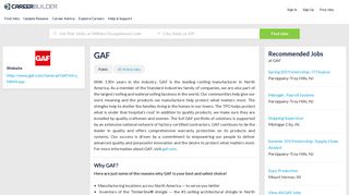 Work at GAF | CareerBuilder