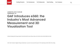 GAF Introduces e360: the Industry's Most Advanced Measurement and ...