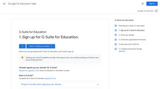 1. Sign up for G Suite for Education. - Google for Education Help