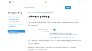 Online group signup | Gaggle Mail