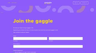 Sign up — gaggle