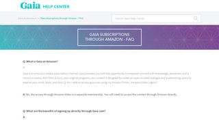Gaia subscriptions through Amazon - FAQ – Gaia Help Center