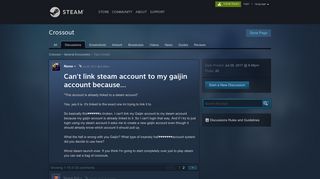 Can't link steam account to my gaijin account because... :: Crossout ...