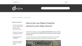 How to link your Steam CrossOut account to your Gaijin account ...