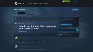 How do you link your Gaijin account to your Steam account? :: War ...
