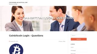 Gainbitcoin Login - Questions