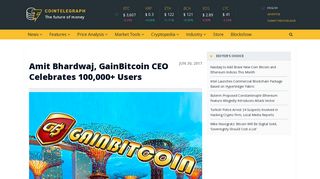 Amit Bhardwaj, GainBitcoin CEO Celebrates 100,000+ Users
