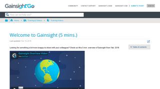 Welcome to Gainsight (5 mins.) - Gainsight Inc.