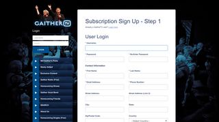 Subscription Sign Up - Gaither TV
