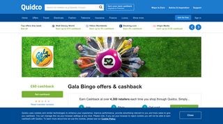 Gala Bingo Cashback, Voucher Codes & Discount Codes | Quidco