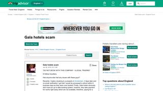 Gala hotels scam - England Forum - TripAdvisor