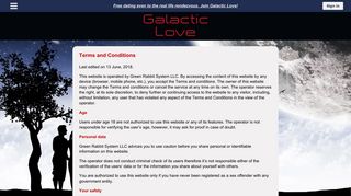 Legal - Galactic Love: Free Online Dating Site