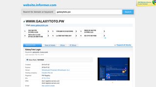 galaxytoto.pw at WI. GalaxyToto Login - Website Informer