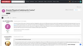 Anyone Played at Gale&martin Casino? - Ask Gamblers - AskGamblers