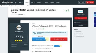 Gale & Martin Casino Registration Bonus Code 2019 - Promo €4000 ...