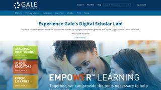 Gale: Scholarly Resources for Learning and Research