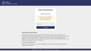 Gale Internal User - Password Logon Page