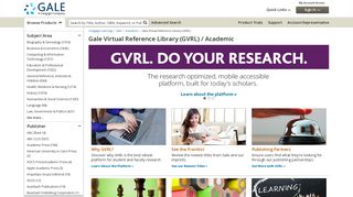 Library Research Gale Virtual Reference Library (GVRL) - Academic ...