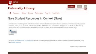 Gale Student Resources in Context (Gale) | University Library