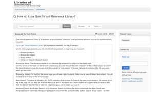 How do I use Gale Virtual Reference Library? - LibAnswers