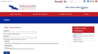 Login | Tougaloo College