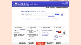 High School - Galileo.usg.edu - University System of Georgia