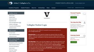 Need Help Logging In? - Gallagher Student Health and Special Risk