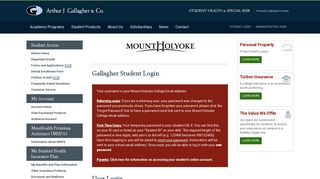Gallagher Student Login - Gallagher Student Health and Special Risk