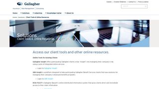 Client Tools & Online Resources : Gallagher