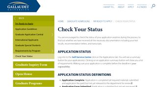 Check Your Status – Gallaudet University