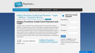 Gallery Furniture Credit Card Payment - Login - Address - Customer ...