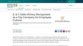 E. & J. Gallo Winery Recognized as a Top Company for Employee ...
