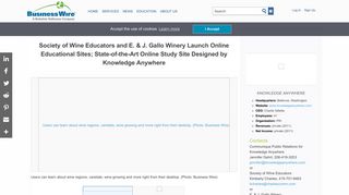 Society of Wine Educators and E. & J. Gallo Winery Launch Online ...