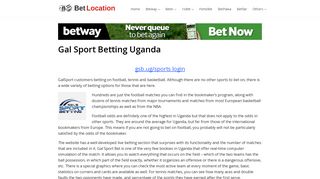 Gal Sport Betting Uganda - List of sports betting companies in Uganda