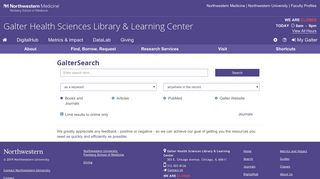 Galter Health Sciences Library & Learning Center | Search