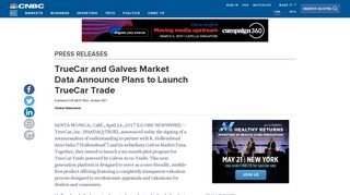 TrueCar and Galves Market Data Announce Plans to Launch TrueCar ...