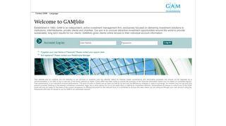 GAMfolio | Account Log-In: