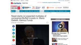 Mario Gabelli, Gamco Funds - The Economic Times
