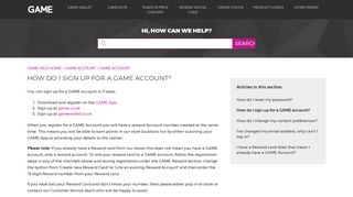 How do I sign up for a GAME account? – GAME Help Home