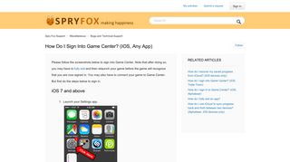 How do I sign into Game Center? (iOS, any app) – Spry Fox Support