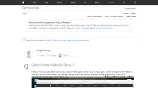 Game Center in MacOS Sierra...? - Apple Community