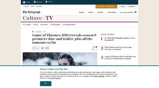 Game of Thrones: HBO reveals season 8 premiere date and trailer ...
